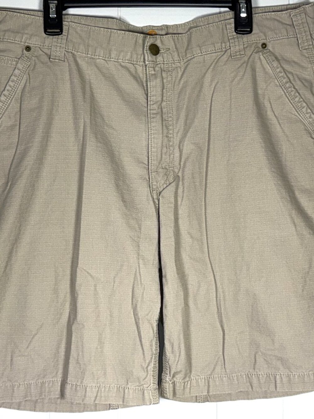 Carhartt Relaxed Fit Tan Cargo Canvas Ripstop Utility Work Carpenter Shorts 40
